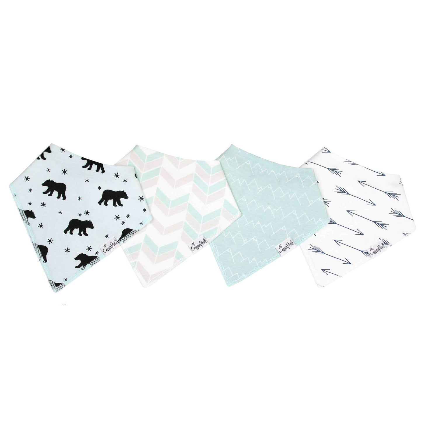 4 Pack Baby Bandana Bibs - Archer