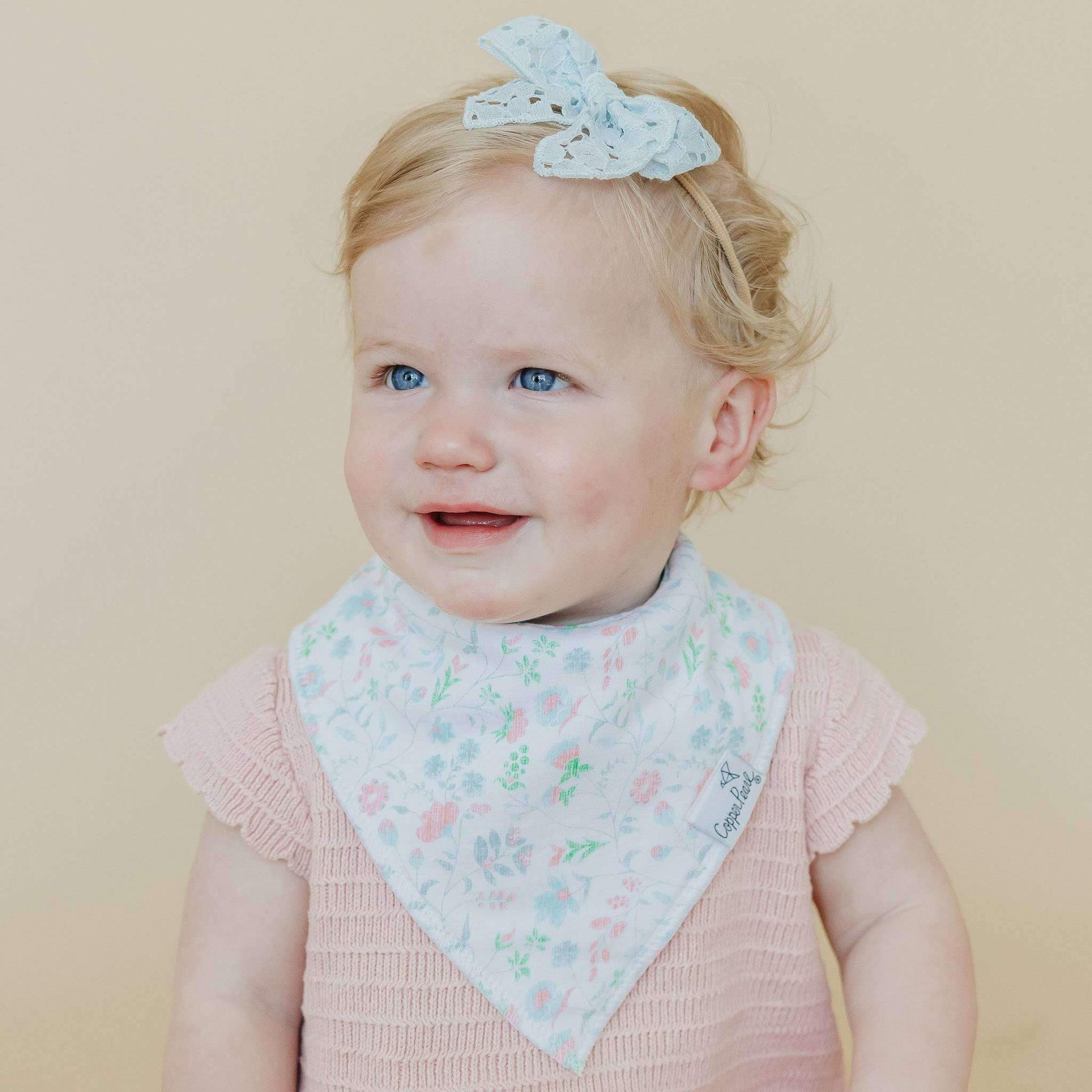 4 Pack Baby Bandana Bibs - Claire