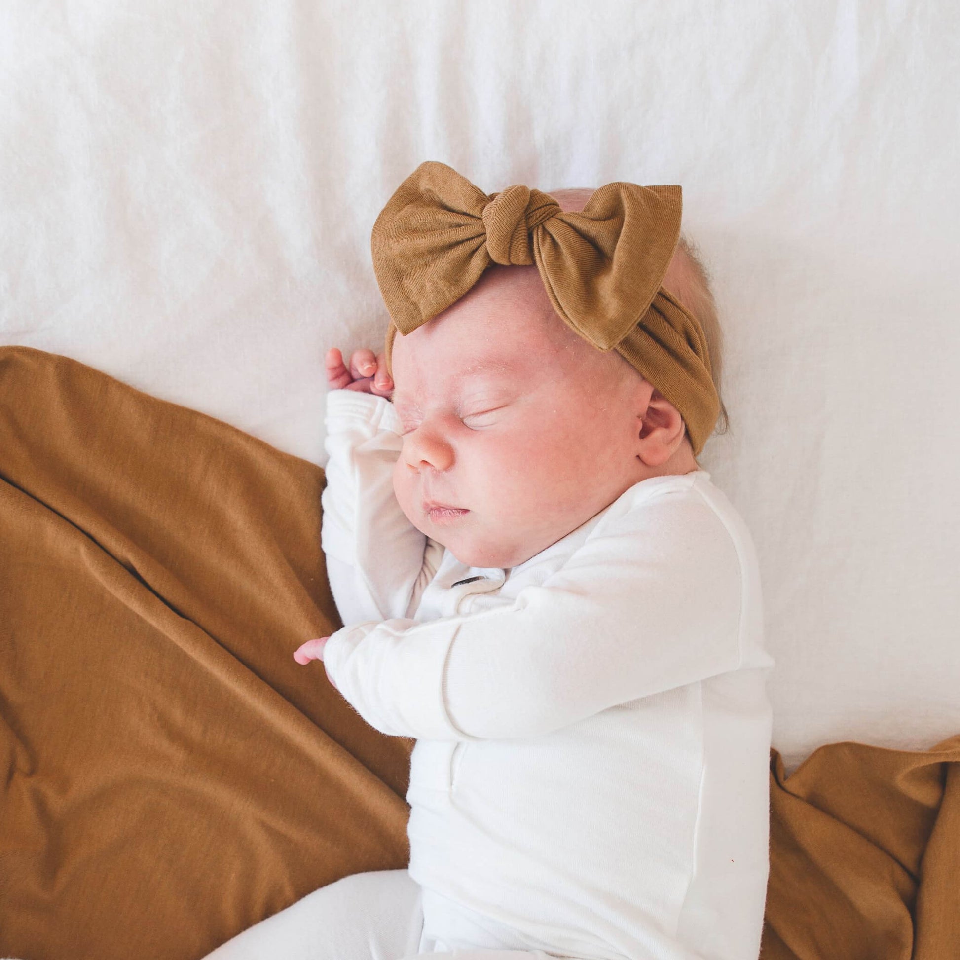 Knit Headband Bow - Camel