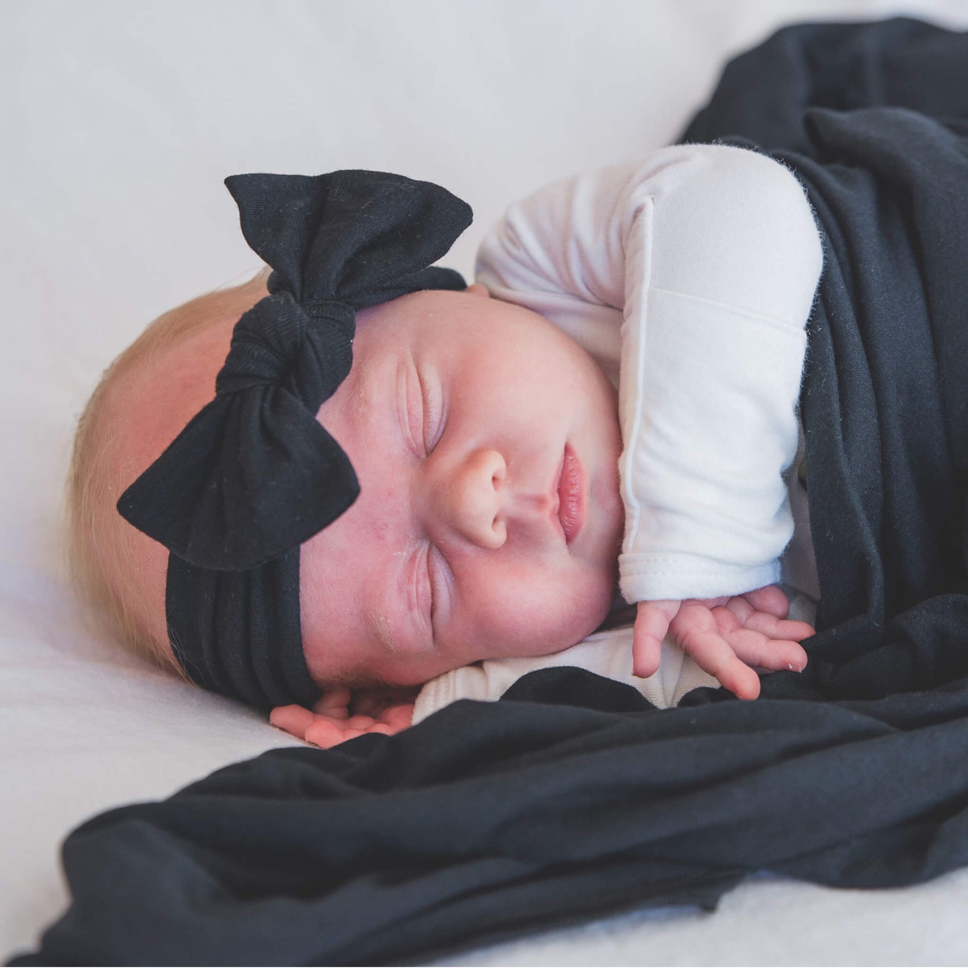 Knit Headband Bow - Midnight