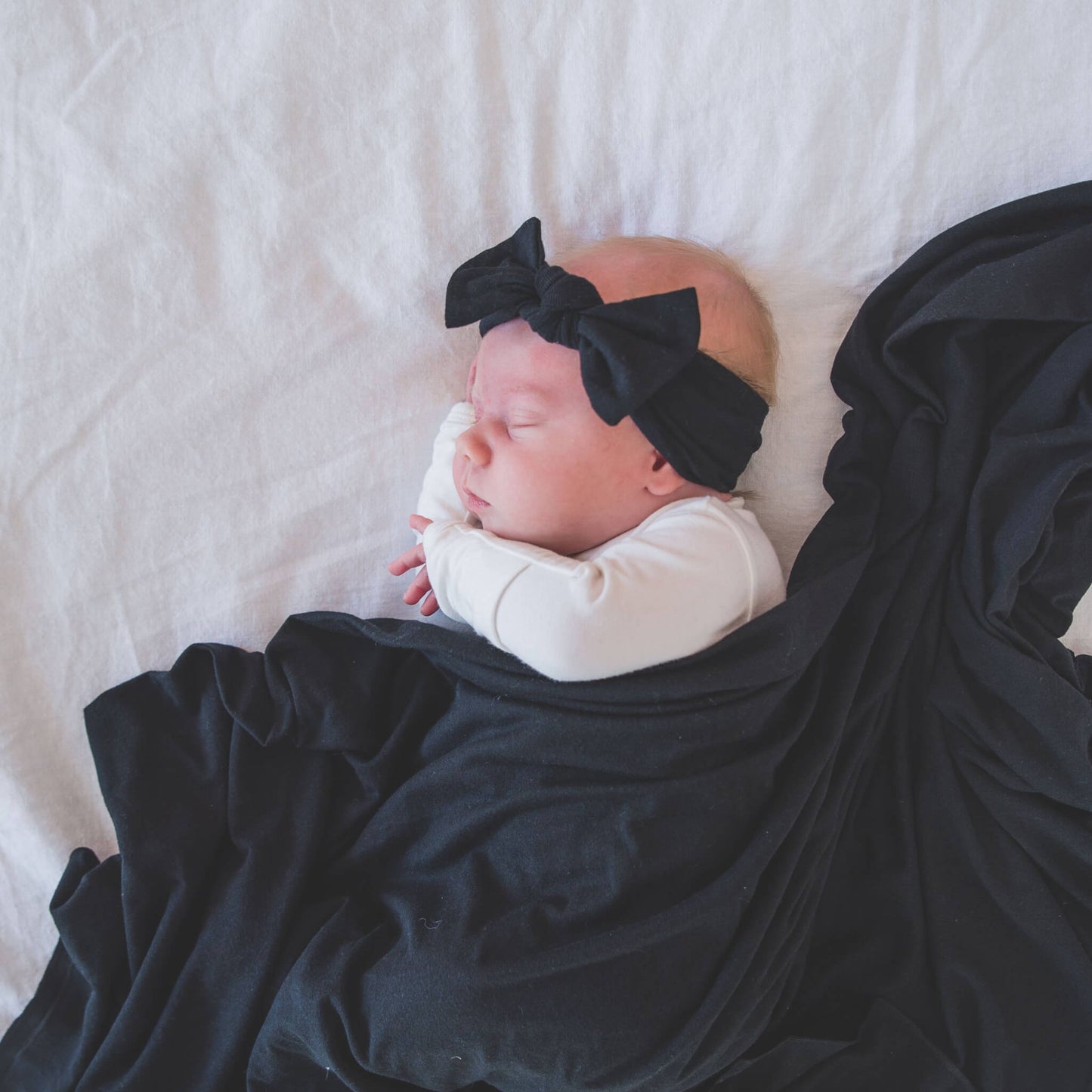 Knit Headband Bow - Midnight