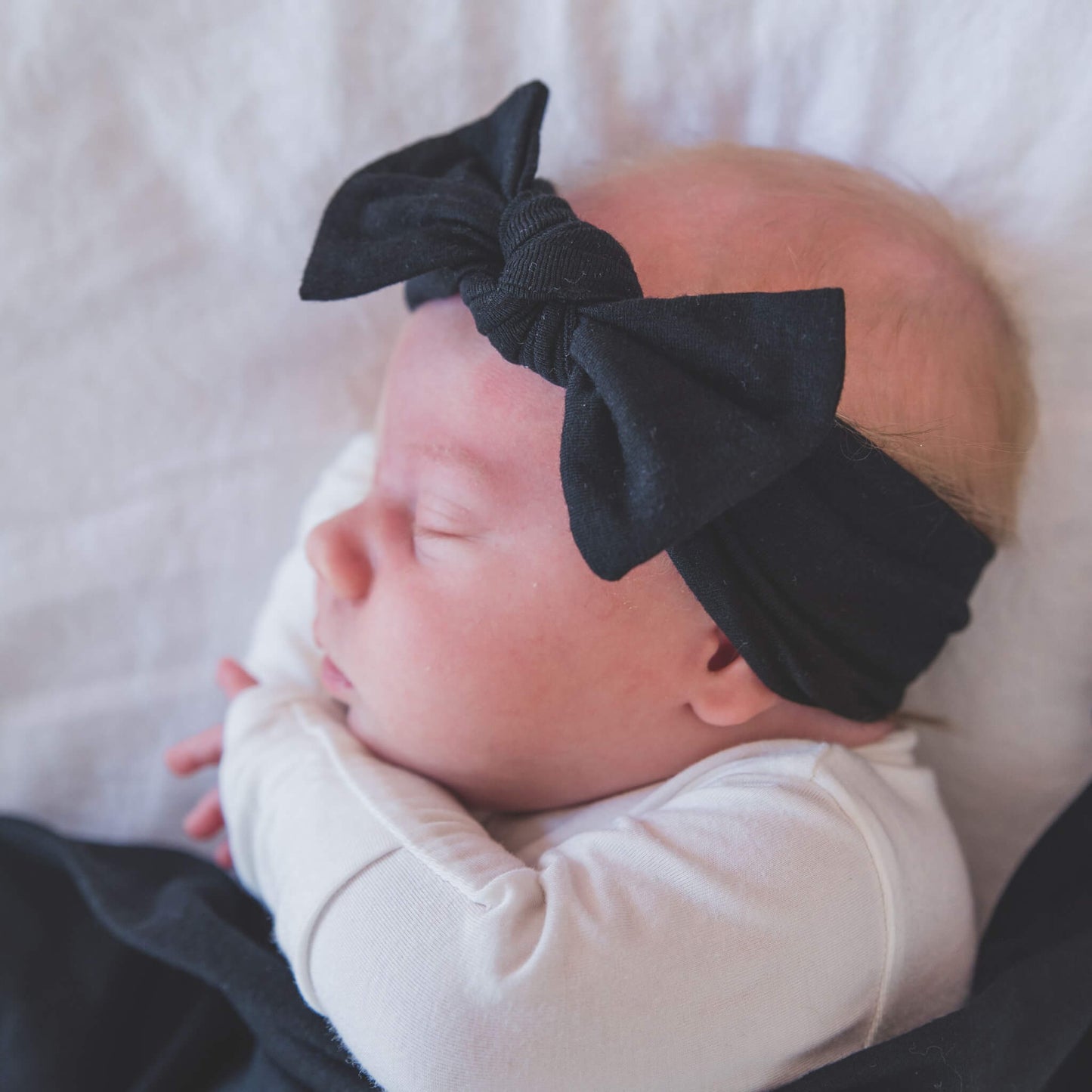Knit Headband Bow - Midnight