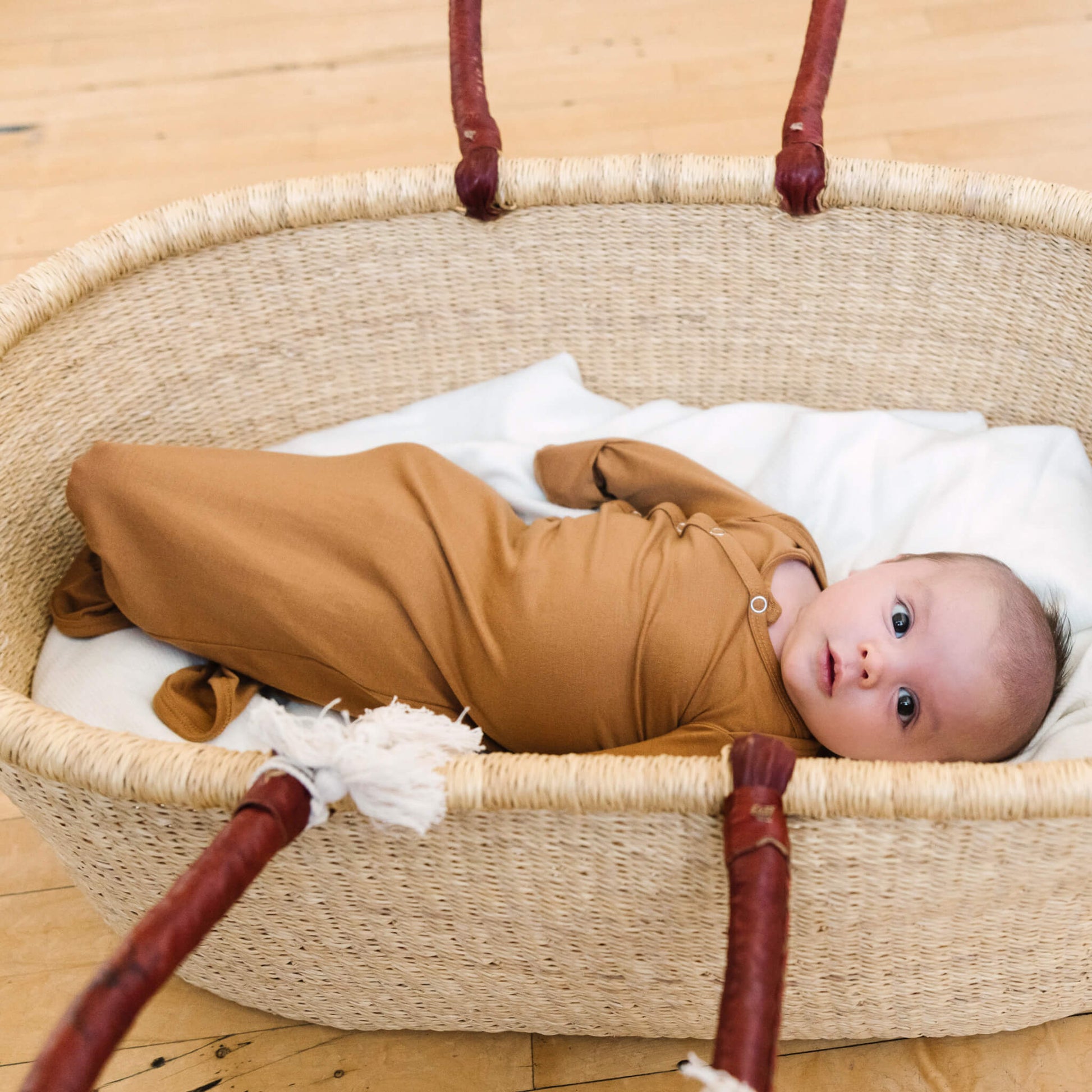 Newborn Knotted Gown - Camel