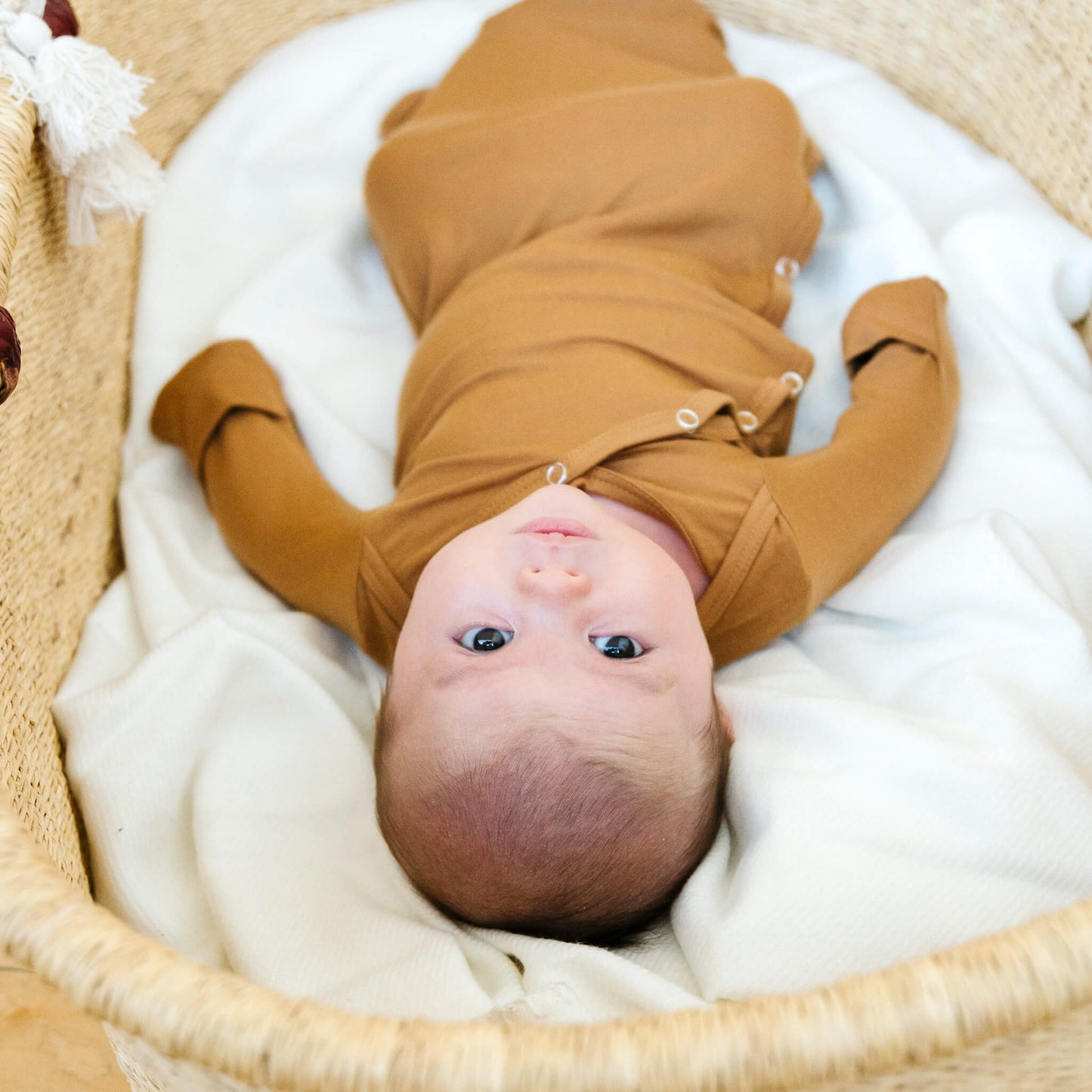 Newborn Knotted Gown - Camel